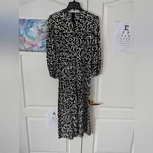 NWOT Elegant Black and White Patterned Dress